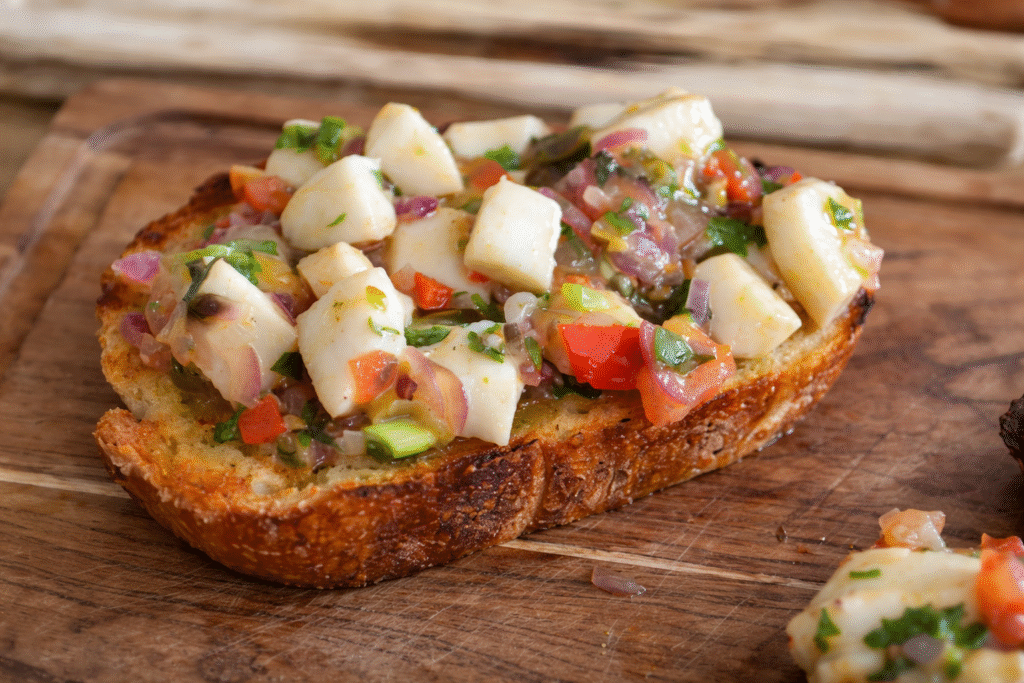bruschetta-de-lulas-ao-vinagrete-2-1-1024x683 Como Fazer Lula ao Vinagrete Deliciosa