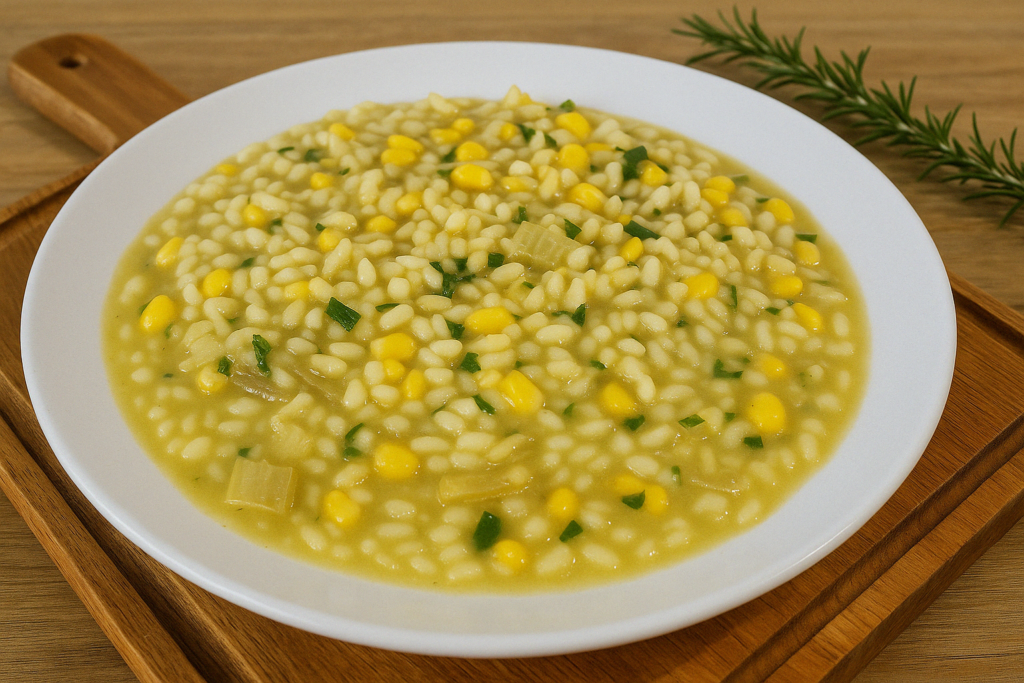 Risoto-vegano-de-milho-servido-em-prato-fundo-com-graos-inteiros-e-finalizado-com-cebolinha-picada.-2-1024x683 Risoto Vegano de Milho Cremoso e Fácil