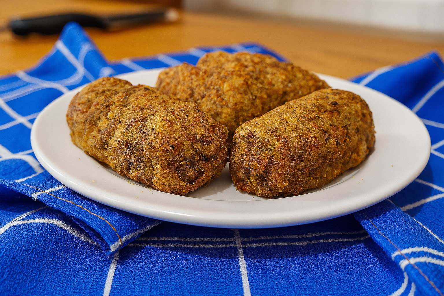 Croquete fit de batata com carne moída recheado com queijo