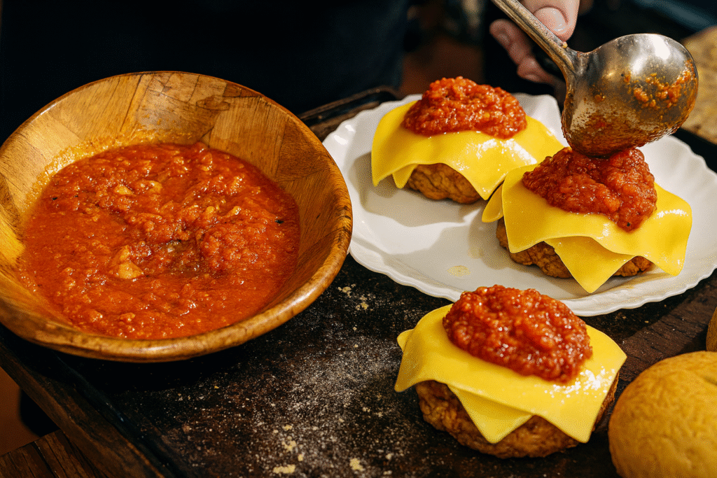 hamburguer-a-parmegiana-do-chef-pv-show-3-1024x683 Hambúrguer à Parmegiana Empanado – Receita Completa do Chef PV Show