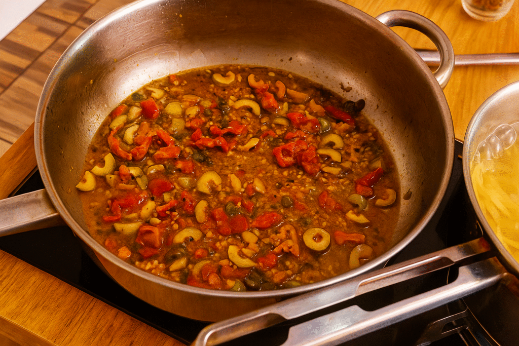 macarrao-a-siciliana-3-1024x683 Espaguete à Siciliana Vegano — Leve, Colorido e Cheio de Sabor