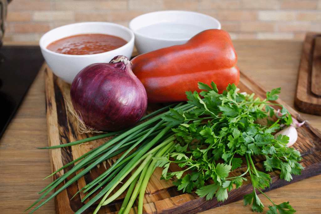 mise-em-place-do-arroz-com-linguica-1024x683 Arroz com Linguiça: receita fácil, suculenta e perfeita para aproveitar sobras