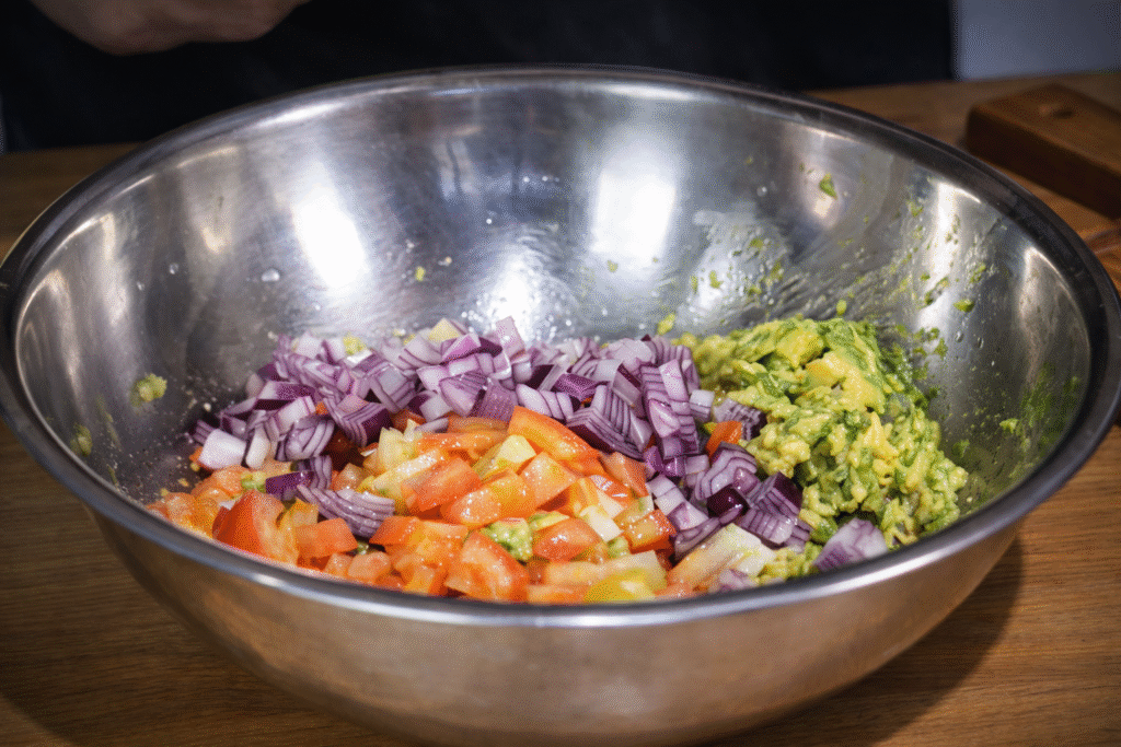 abacate-tomate-e-cebola-sao-a-base-do-guacamole-1024x683 Guacamole Simples: Receita Mexicana Fácil, Cremosa e Refrescante