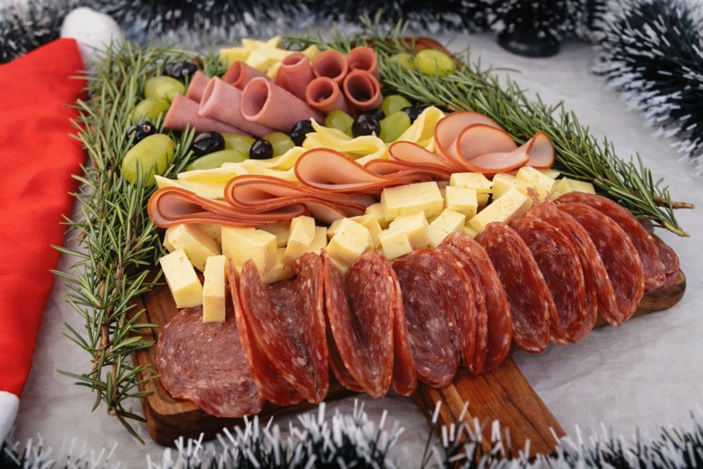 arvore-de-frios-paa-o-natal-1024x683 Tábua de Frios de Natal em Formato de Árvore: Ideia Criativa e Fácil para Impressionar