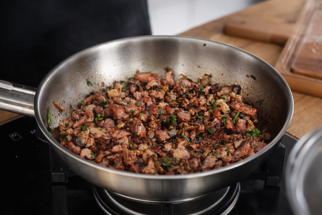 bacon-frito-para-ser-colocado-junto-com-espaguete-1024x683 Espaguete Frito Crocante: Receita Diferente para Aperitivo ou Entrada