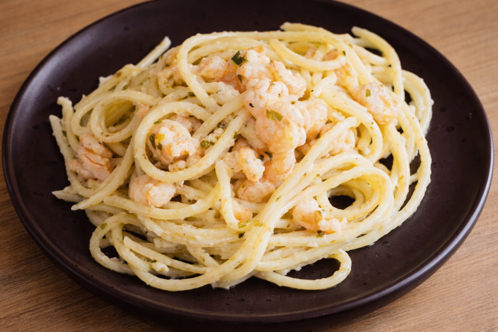 camarao-scampi-com-macarrao-1024x683 Camarão Scampi com Bruschetta e Macarrão