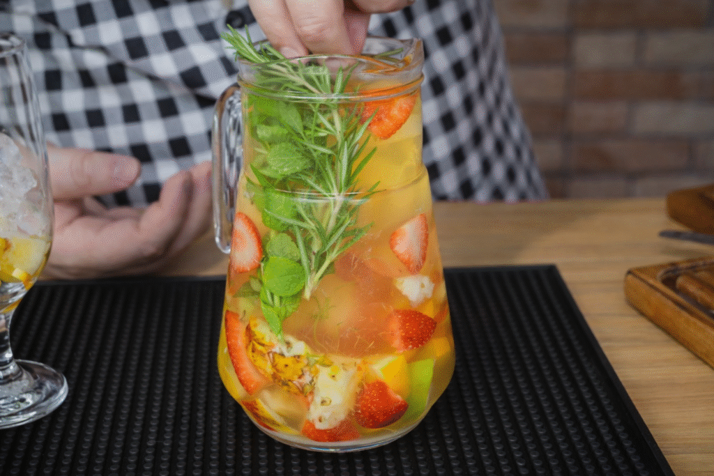 clericot-de-frutas-e-ervas-do-chef-pv-show-1-1-1024x683 Clericot de Vinho Branco: drink leve, frutado e perfeito para o verão