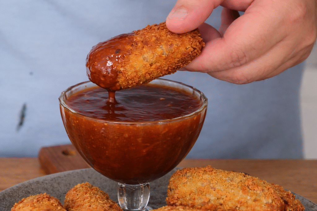 croquete-de-linguica-com-molho-picante-1024x683 Croquete de Linguiça Colonial Crocante e Caseiro: Receita Fácil para Impressionar