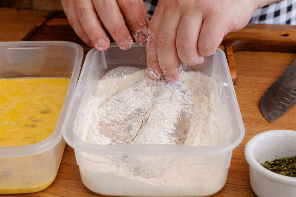 empanamento-de-peixe-para-fritura-1024x683 Sanduíche de Peixe Frito: receita leve, crocante e perfeita para o verão