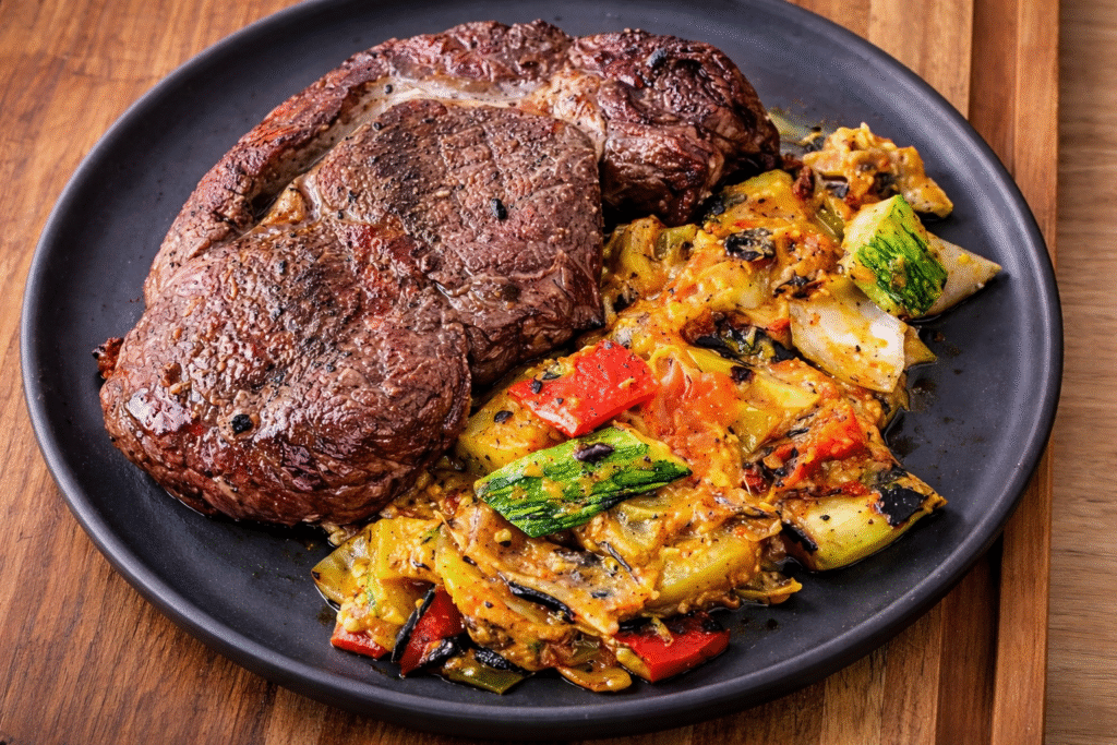 file-de-costela-com-ratatouli-1-1024x683 Entrecôte com Ratatouille na Brasa: Receita Completa de Churrasco Gourmet