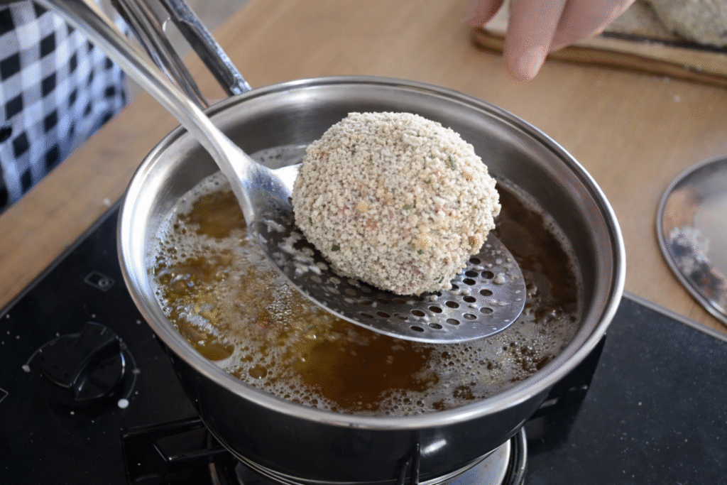 fritando-bolinho-de-carne-1024x683 Bolinho de carne com cebola caramelizada