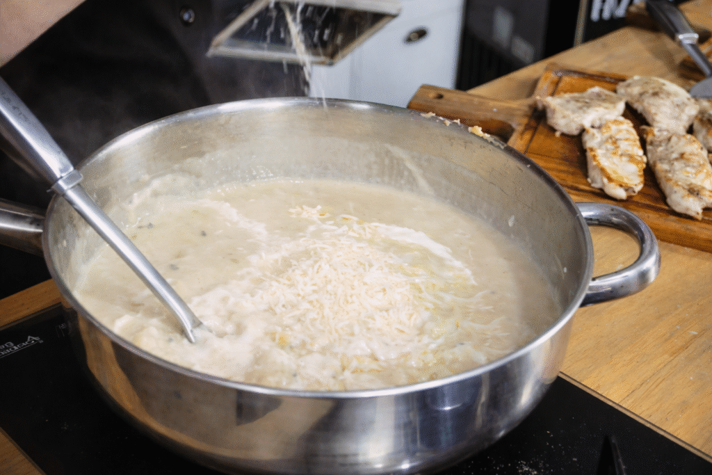 molho-branco-com-queijo-para-frango-1024x683 Frango Cremoso com Molho Branco: Uma Alternativa Deliciosa ao Strogonoff