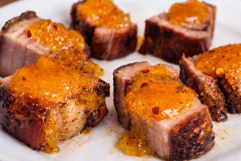 panceta-com-geleia-de-pimenta-1024x683 Panceta à pururuca no forno (sem óleo) com geleia de abacaxi com pimenta