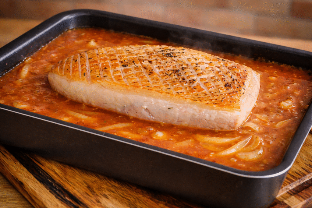 picanha-suina-ao-forno-com-molho-1-1024x683 Picanha Suína Assada com Barbecue de Laranja