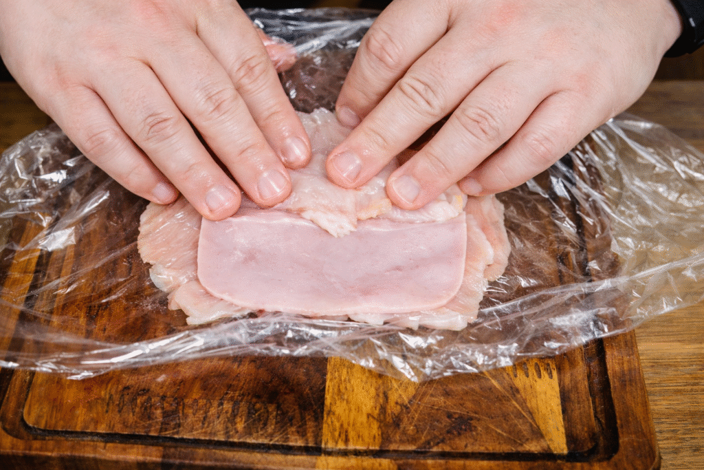 preparando-frango-cordon-blue-1024x683 Frango Cordon Bleu: Receita Clássica, Crocante e Cremosa para Fazer em Casa
