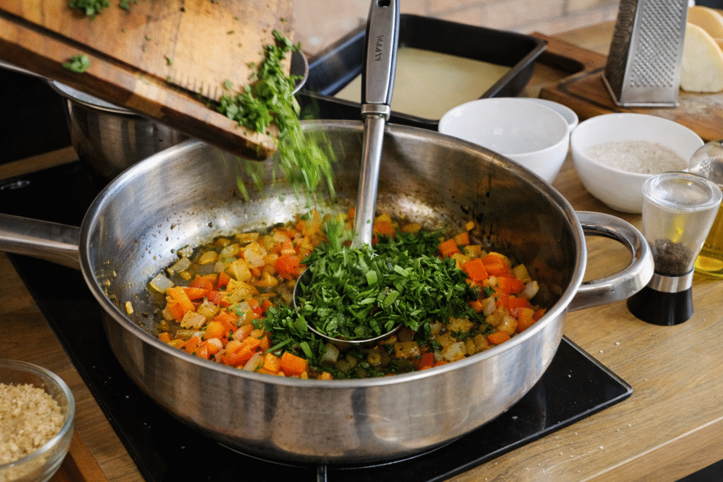 preparando-recheio-de-lasanha-de-atum-1024x683 Lasanha de Atum com Molho Branco: Receita Cremosa e Diferente