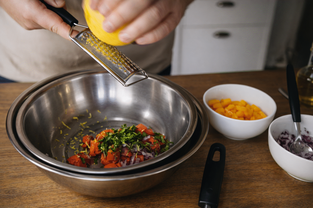 preparando-tartar-de-salmao-com-o-chef-pv-show-1024x683 Tartar de Salmão com Manga: Receita Refrescante e Sofisticada