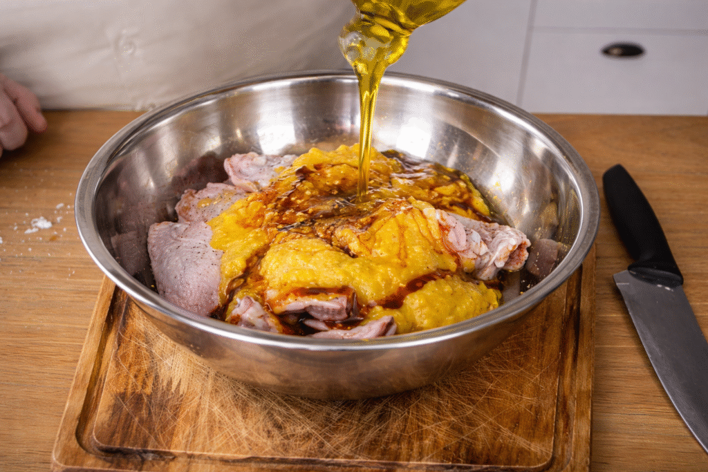 temperando-tulipa-de-frango-na-mostarda-1024x683 Tulipa de Frango na Mostarda na Brasa: Receita Suculenta, Crocante e Cheia de Sabor