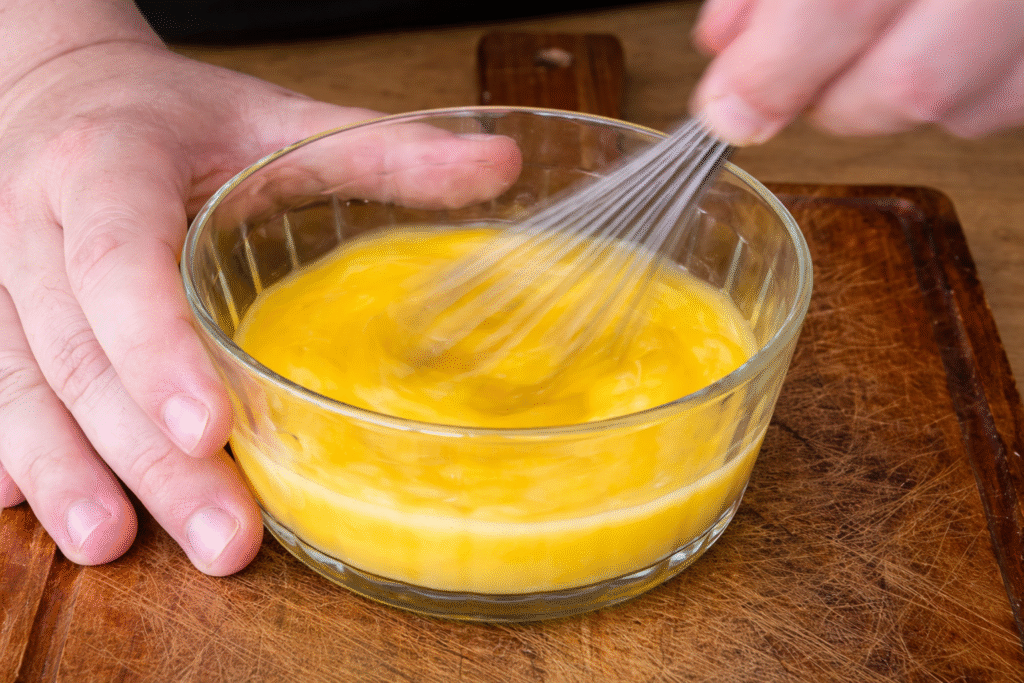 batendo-ovos-para-omelete-1024x683 Omelete de Frango com Requeijão: Receita Cremosa, Fácil e Saborosa