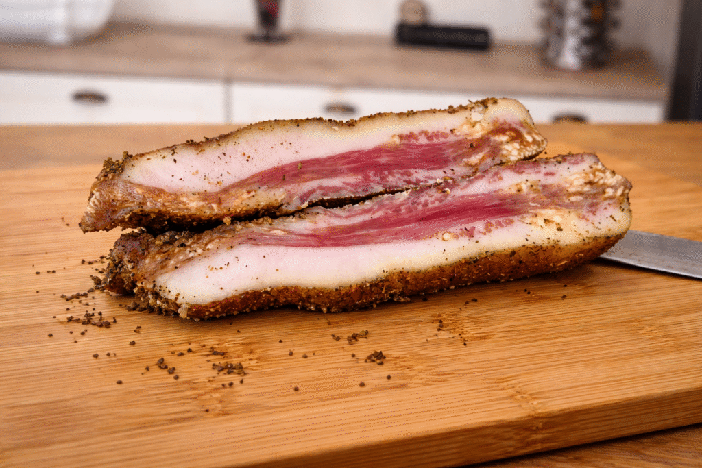 guanciale-e-um-ingredientes-classico-do-macarrao-a-carbonara-1024x683 Macarrão à Carbonara Cremoso: Receita Original Sem Creme de Leite