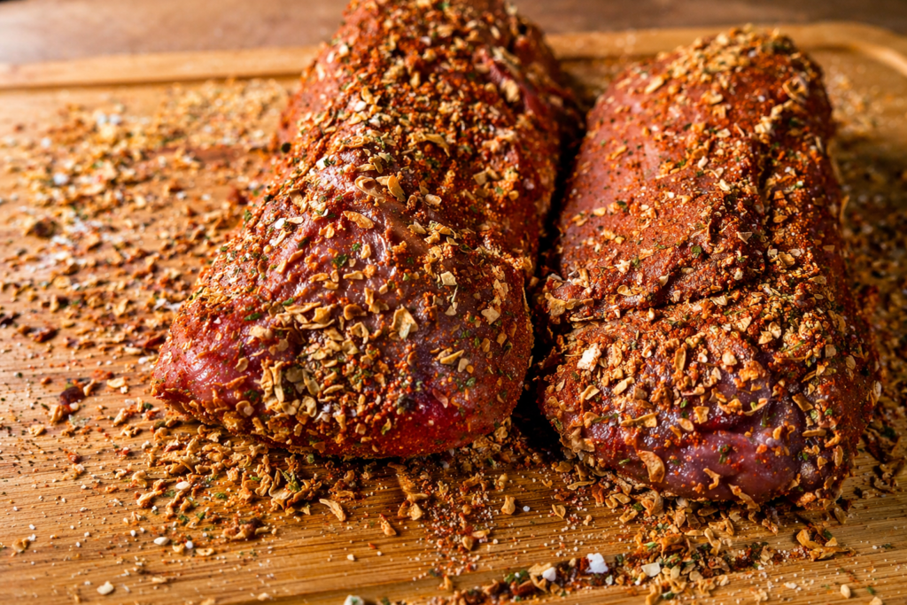 presunto-caseiro-de-pernil-sendo-temperado-1024x683 Presunto Caseiro de Pernil: O Guia Definitivo para Fazer na Airfryer