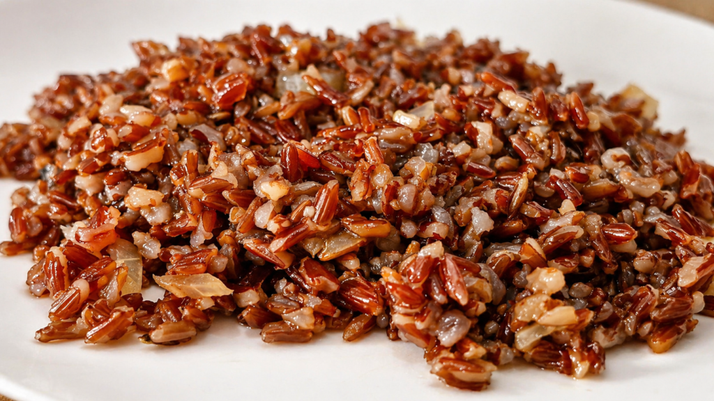 arroz-vermelho-cozido-bem-refogado-1-1024x576 Como Fazer Arroz Vermelho Soltinho: Técnica Certa para Não Errar Nunca Mais