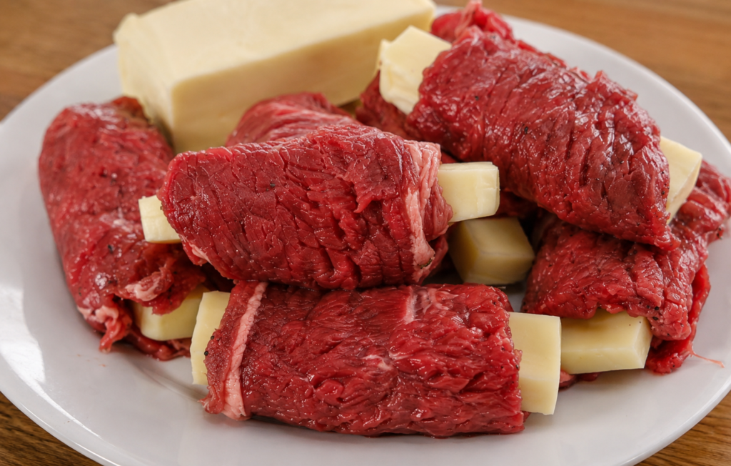enroladinho-de-bife-com-queijo-para-a-churrasqueira-1024x652 Filé ao Queijo com Molho Barbecue na Churrasqueira: Simples, Cremoso e Surpreendente