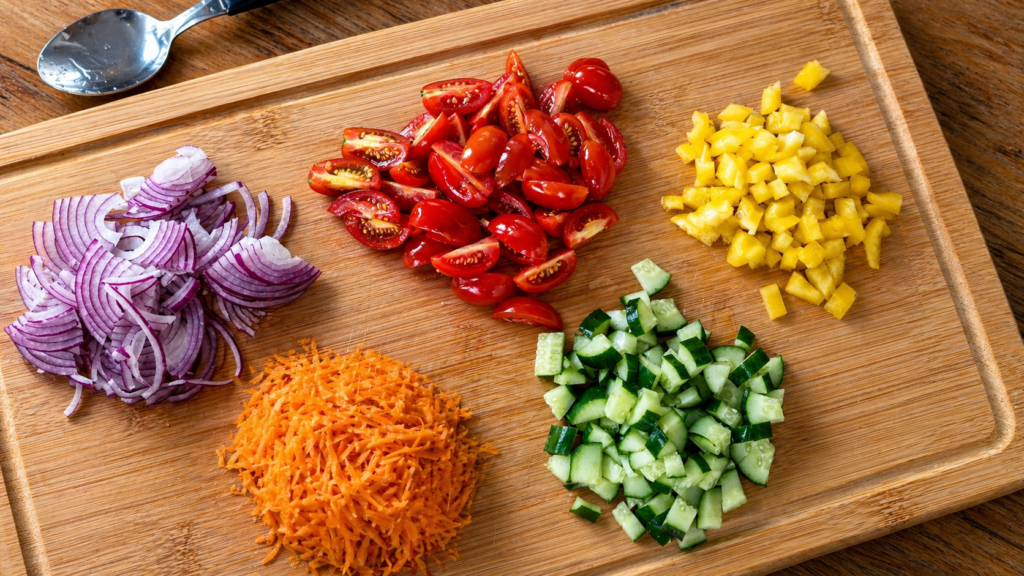  Salada Vegana com Arroz Vermelho: Receita Completa, Nutritiva e Cheia de Textura