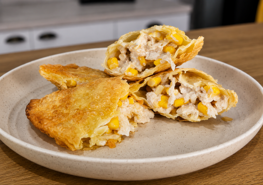 pastel-de-frango-com-milho-2-1-1024x722 Pastel de Frango com Milho e Requeijão: Receita Crocante, Cremosa e Perfeita para o Café da Tarde