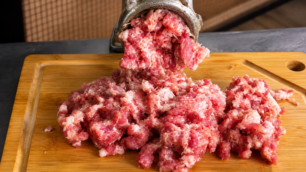 carne-moida-de-forma-manual-para-fazer-linguica-1024x576 Linguiça Artesanal Caseira: Como Fazer uma Linguiça Profissional Sem Equipamentos Caros