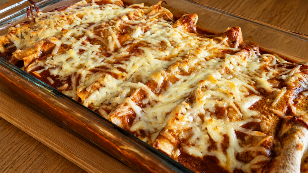 enchilada-mexicana4-1024x576 Enchiladas Mexicanas: O Clássico Prato do México com Frango, Molho Vermelho e Queijo Gratinado
