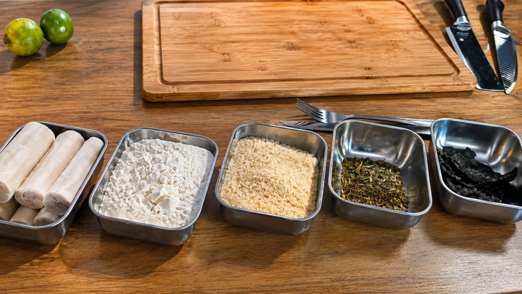 ingredientes-para-empanado-de-palmito-1024x576 Filé de Palmito Empanado: A Receita Vegana que Está Surpreendendo a Internet