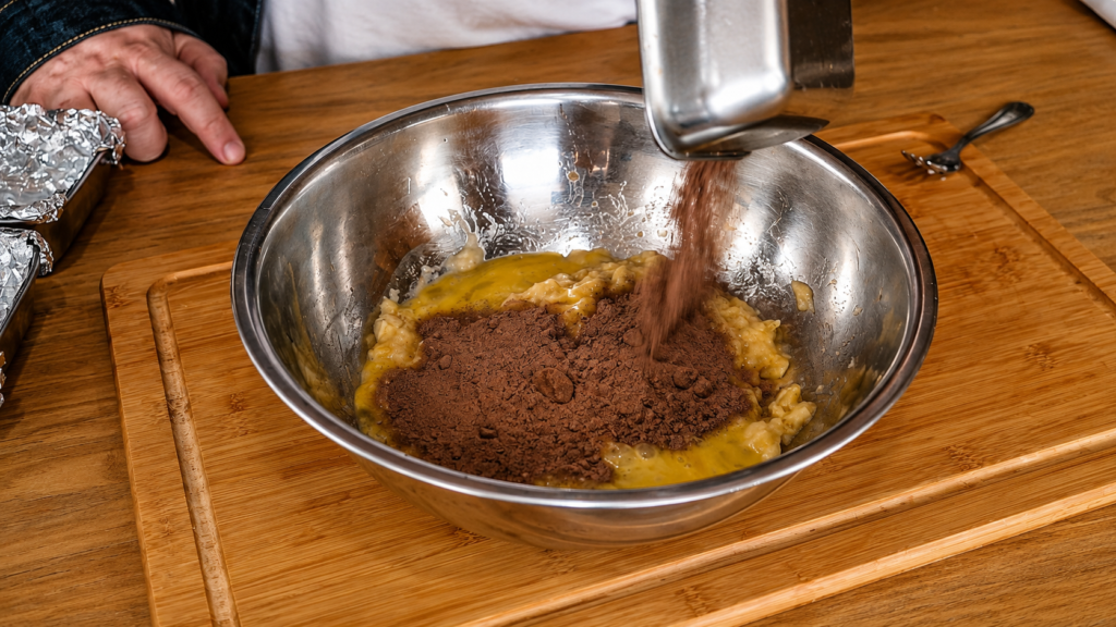 preparando-massa-de-brownie-fit-1024x576 Brownie de Banana Fit: Cremoso, Sem Farinha e Sem Açúcar Refinado