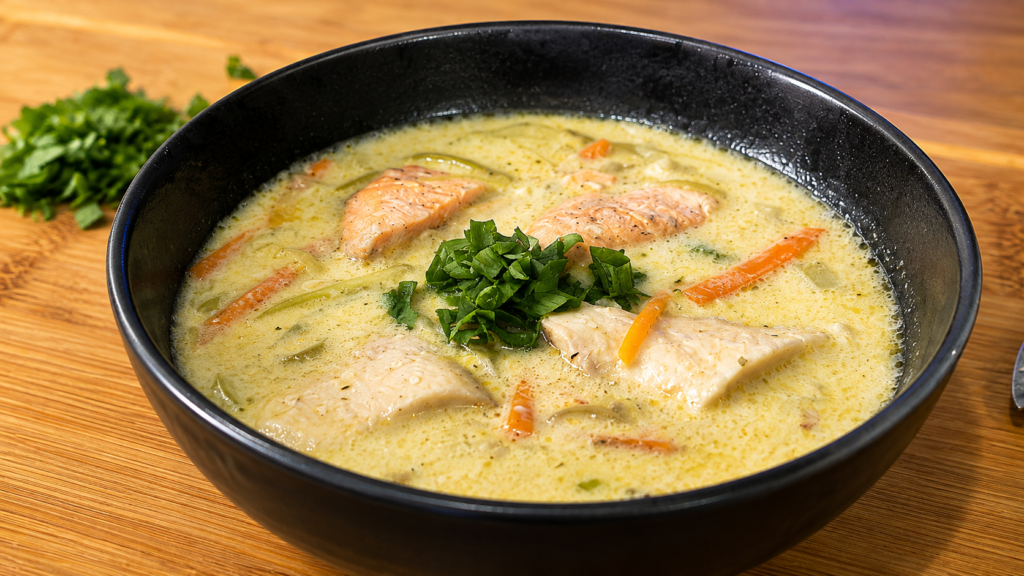FISKESUPPE-2-1024x576 Fiskesuppe Norueguesa: Sopa Cremosa de Peixe com Salmão e Legumes