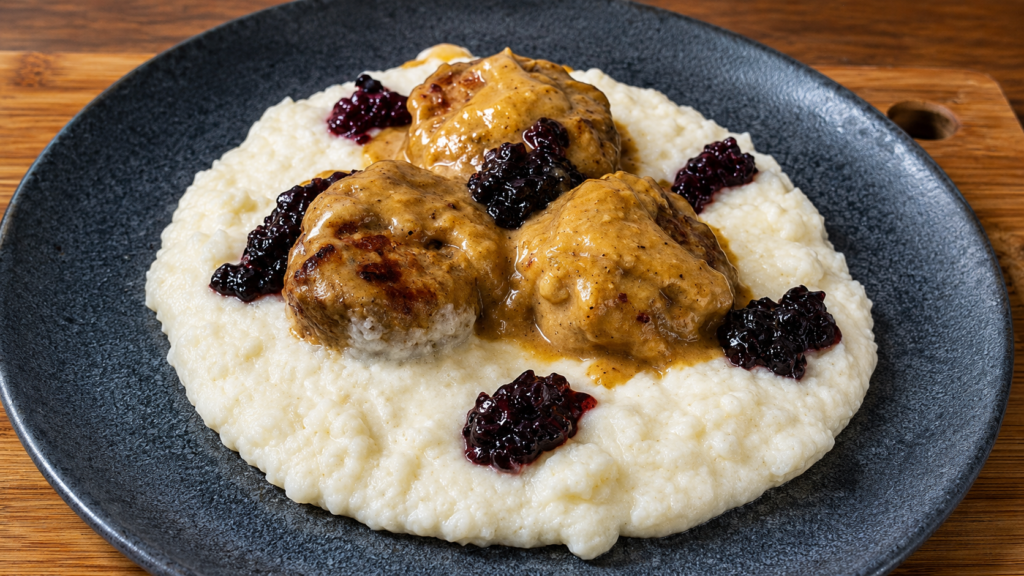Kottbullar-1-1024x576 Köttbullar: Almôndegas Suecas com Molho Cremoso e Purê de Batatas