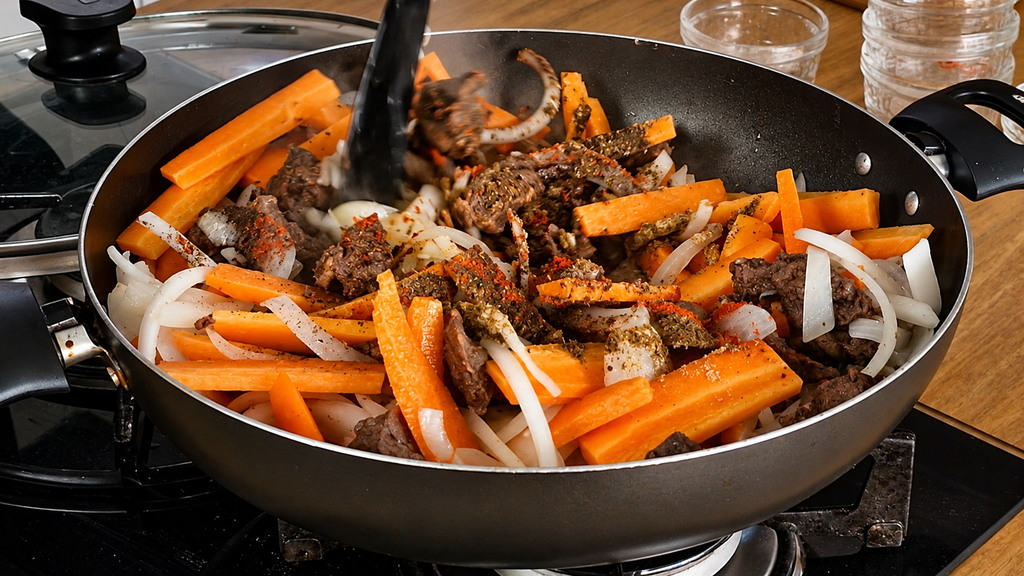 base-de-sabor-para-plov-1024x576 Plov Uzbeque: Arroz com Carne, Cenoura e Especiarias