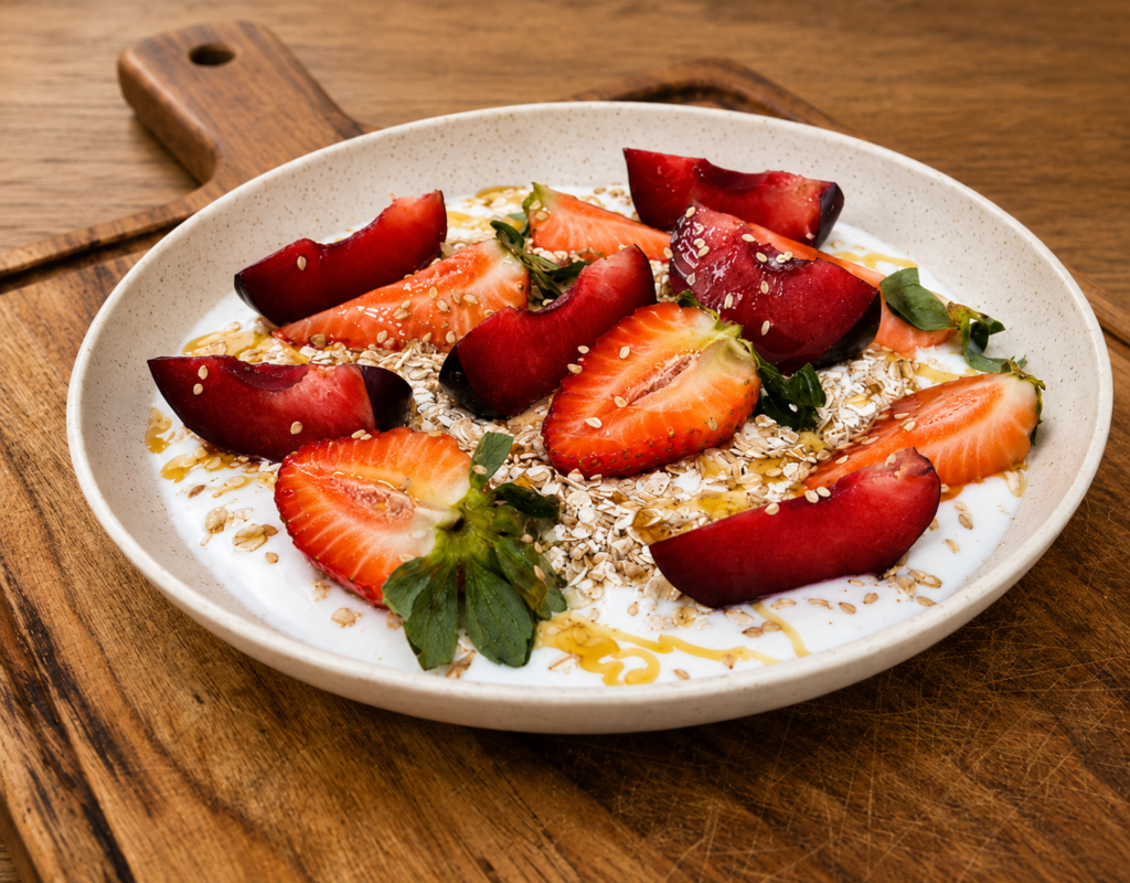 bown-energetico-para-o-cafe-da-manha-1-1-1024x800 Bowl de Frutas Vermelhas com Iogurte: Café da Manhã Fácil e Saudável