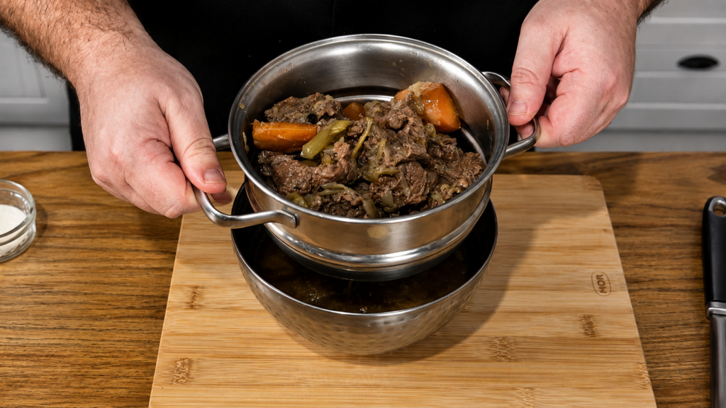 carne-cozida-na-pressao-para-Bitterballen-1024x576 Bitterballen Holandês: Bolinho de Carne Cremoso e Crocante