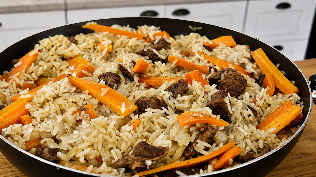 plov-1-1024x576 Plov Uzbeque: Arroz com Carne, Cenoura e Especiarias
