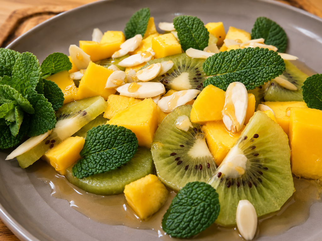 salada-de-frutas-1024x768 Salada de Frutas com Kiwi e Manga: um Café da Manhã Colorido e Fácil