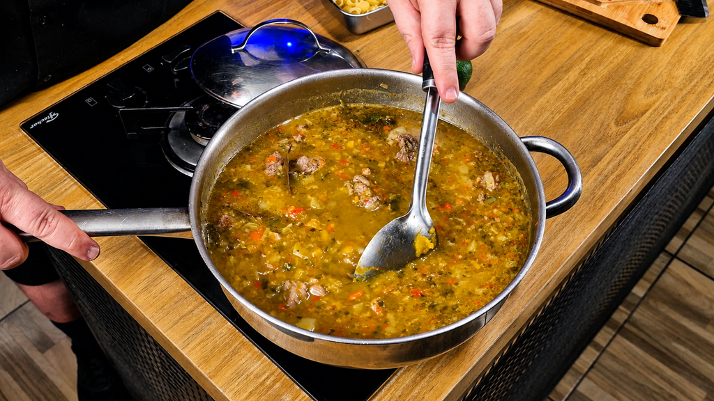 Soup-Joumou-sendo-preparada-com-creme-de-abobora-1-1024x576 Soup Joumou: a Sopa da Independência do Haiti com Carne, Abóbora e Legumes
