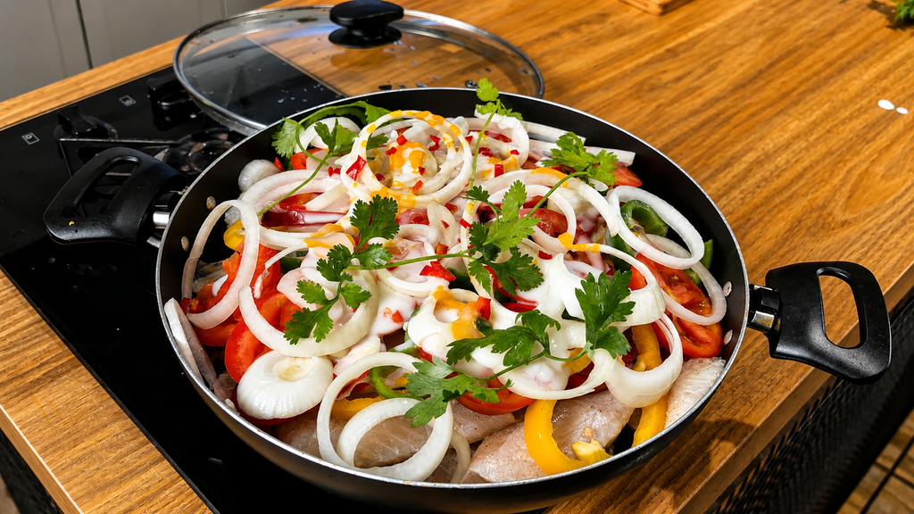 finalizando-a-montagem-da-moqueca-de-peixe-1024x576 Moqueca Baiana de Peixe: Receita com Leite de Coco, Dendê e Peixe Suculento