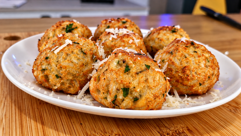 Bolinho-Crocante-com-Parmesao-e-Ervas-1-1024x576 Bolinho de Arroz com Queijo: Receita Crocante e Fácil para Aproveitar Sobras