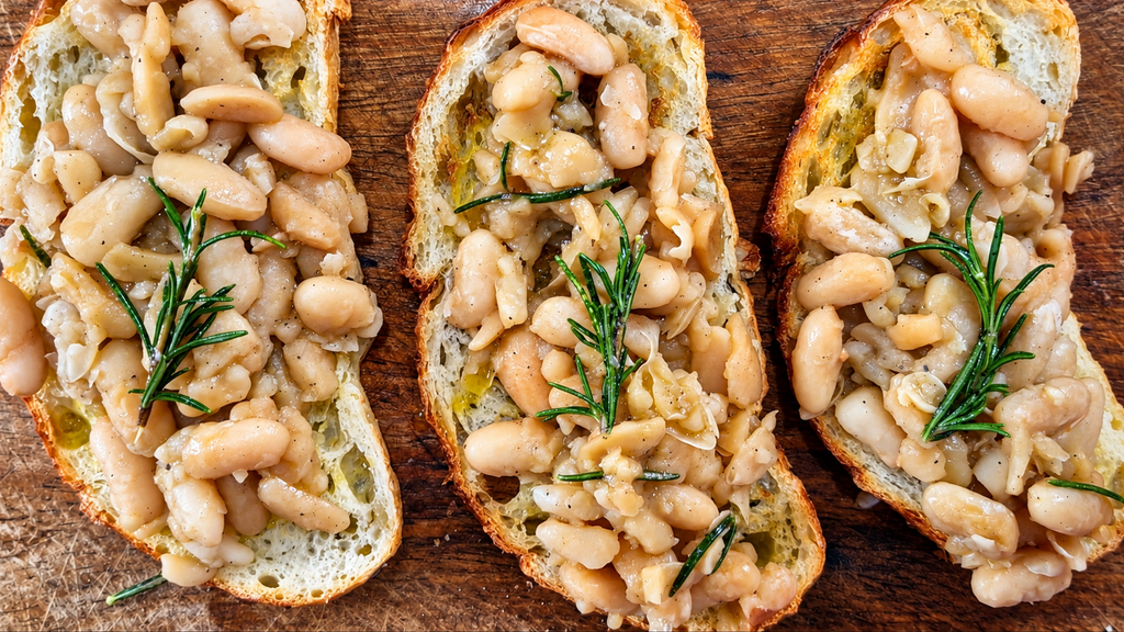 Bruschettas-de-Feijao-Branco-com-Alecrim-1024x576 Bruschetta de Feijão Branco e Alecrim: Cremosa, Crocante e Fácil