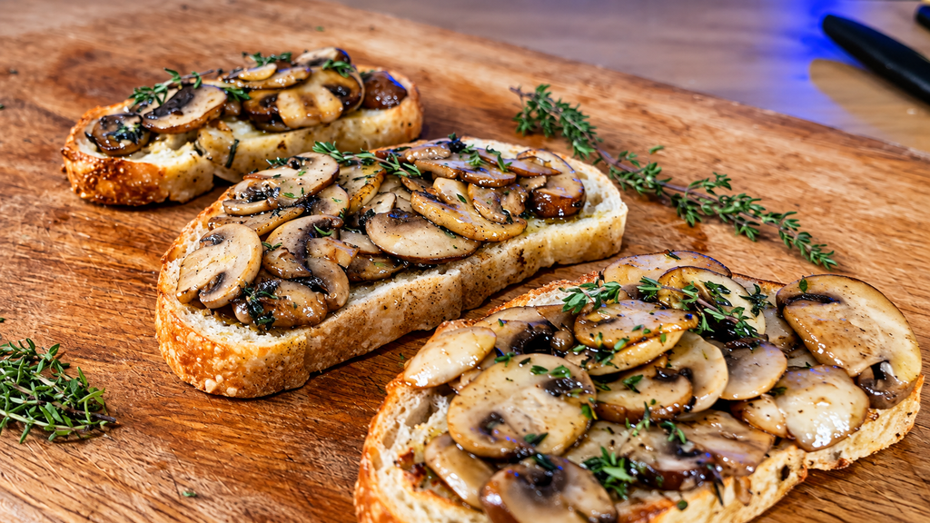 Bruschettas-de-cogumelos-com-tomilho-1024x576 Bruschetta de Cogumelos: Receita com Alho, Manteiga e Tomilho