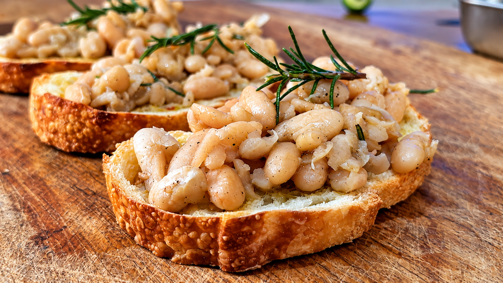 Crostini-de-Feijao-Branco-com-Alecrim-1-1024x576 Bruschetta de Feijão Branco e Alecrim: Cremosa, Crocante e Fácil