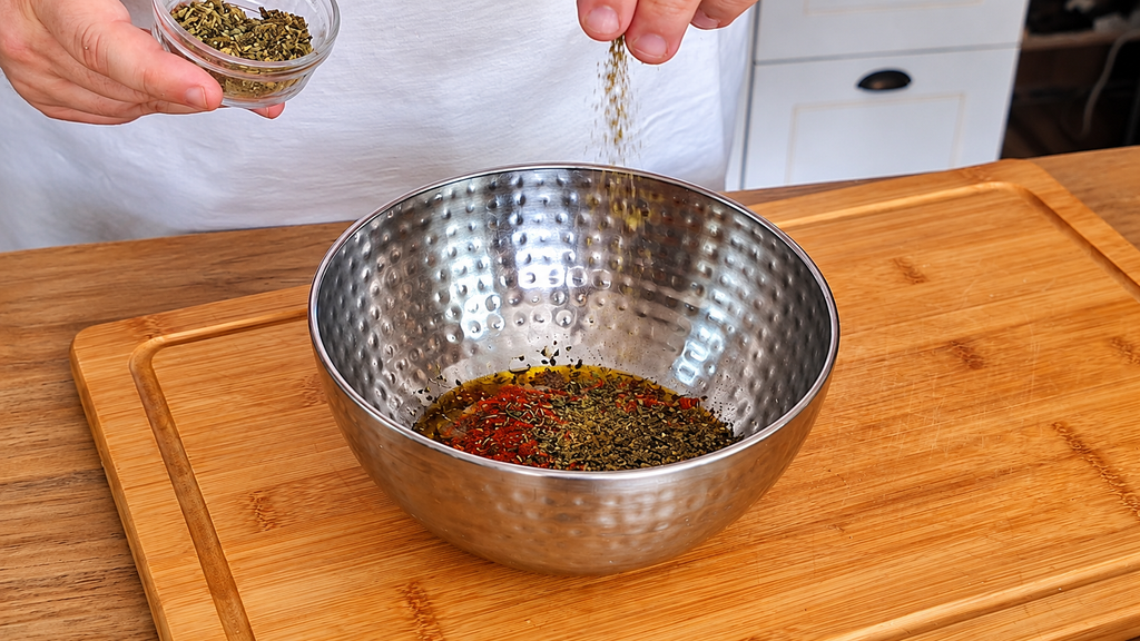 Maos-temperando-tigela-de-ervas-frescas-1024x576 Repolho Assado no Forno com Alho Dourado: Receita Fácil, Econômica e Cheia de Sabor